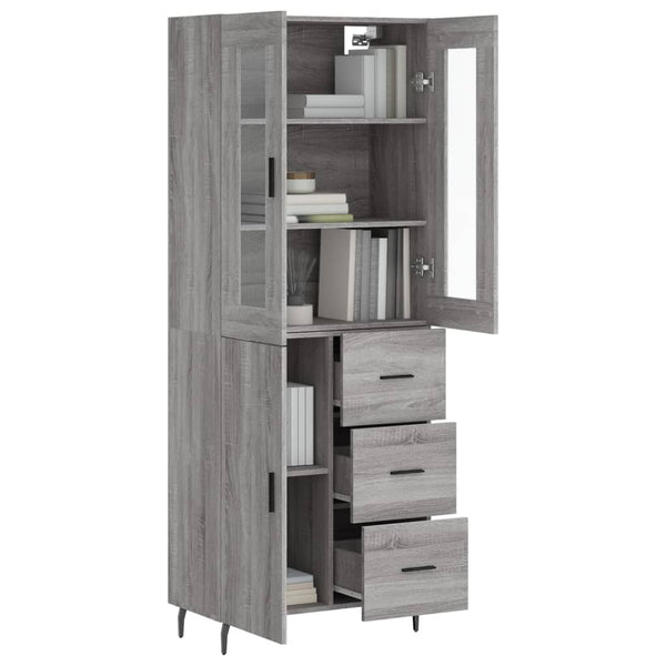 Grauer Zalman-Schrank 69,5x34x180cm (Holz)