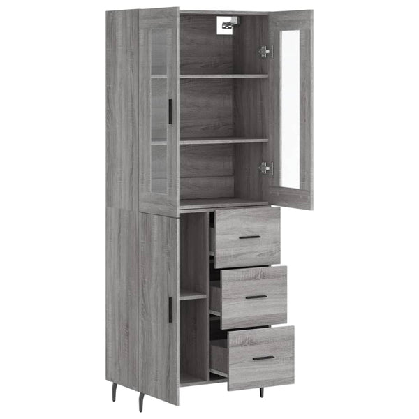 Grauer Zalman-Schrank 69,5x34x180cm (Holz)