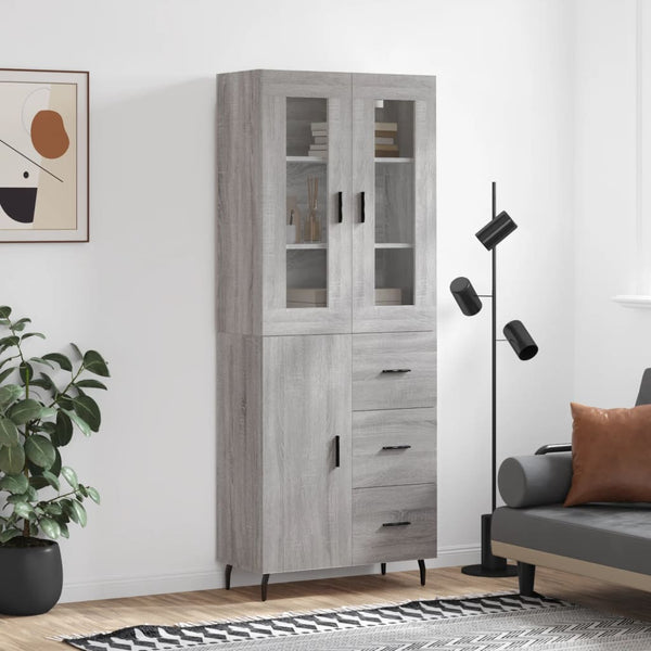 Grauer Zalman-Schrank 69,5x34x180cm (Holz)