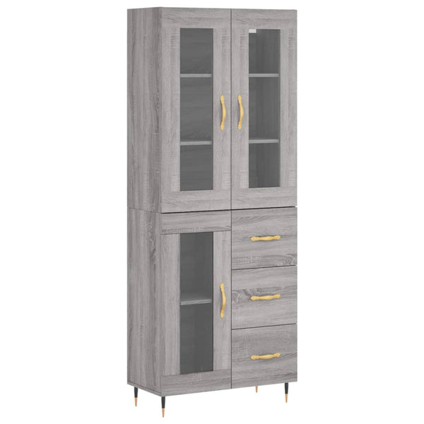 Rivelinio harmaa puinen kaappi 69,5x34x180cm