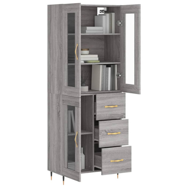 Rivelinio harmaa puinen kaappi 69,5x34x180cm