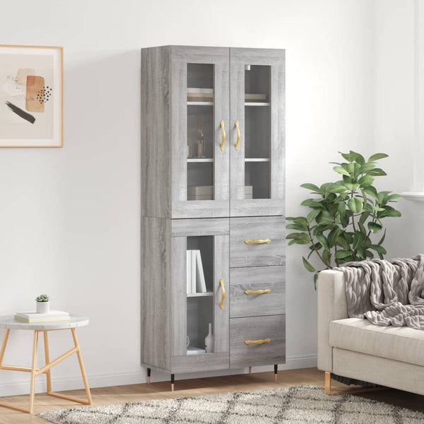 Rivelinio harmaa puinen kaappi 69,5x34x180cm