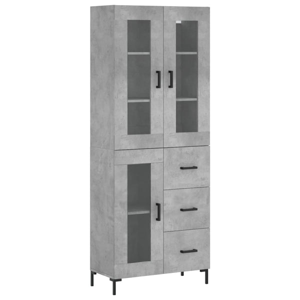 Betongrauer Kimberley-Schrank 69,5x34x180cm (Holz)