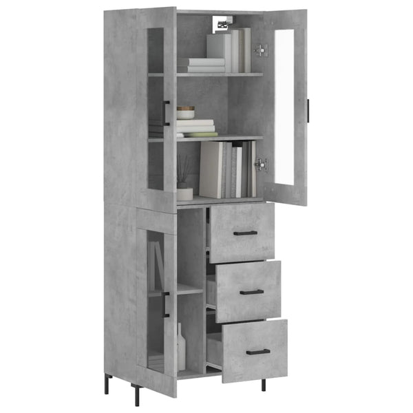 Betongrauer Kimberley-Schrank 69,5x34x180cm (Holz)
