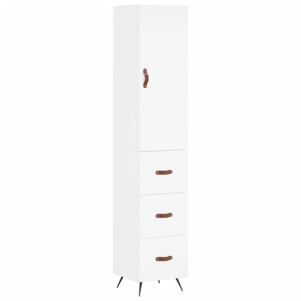 34,5x34x180cm Garotescu Holzschrank in Weiß