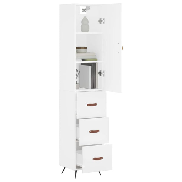 34,5x34x180cm Garotescu Holzschrank in Weiß