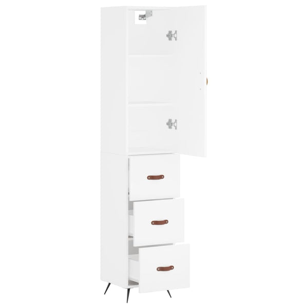 34,5x34x180cm Garotescu Holzschrank in Weiß