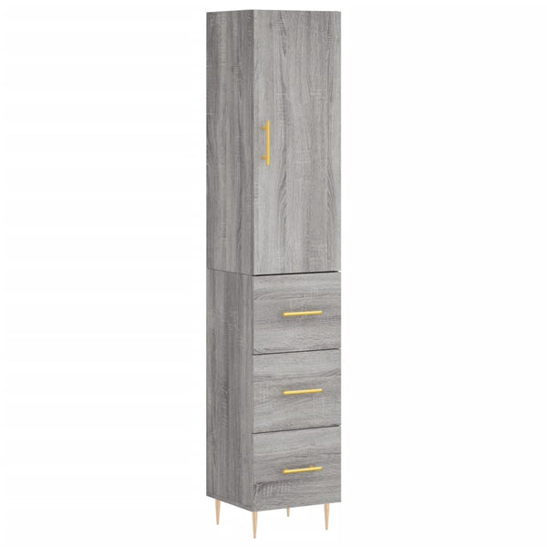 Grauer Schrank, Maße 34,5x34x180cm, Fuchs (Holz)