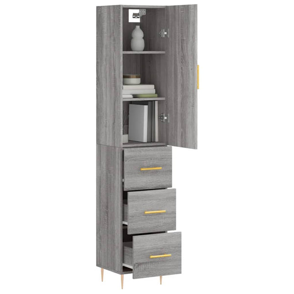 Grauer Schrank, Maße 34,5x34x180cm, Fuchs (Holz)