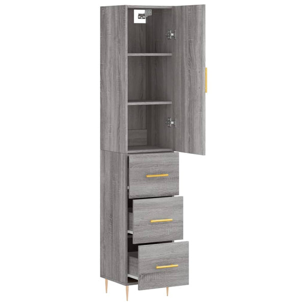 Grauer Schrank, Maße 34,5x34x180cm, Fuchs (Holz)
