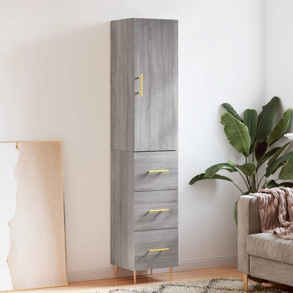Grauer Schrank, Maße 34,5x34x180cm, Fuchs (Holz)