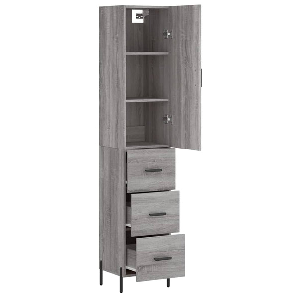 Holzschrank grau 34,5x34x180cm Cenuse