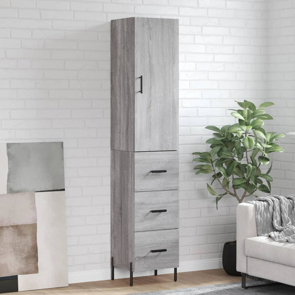 Holzschrank grau 34,5x34x180cm Cenuse