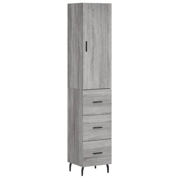 Grauer Schrank 34,5x34x180cm (Holz), Modell Christol