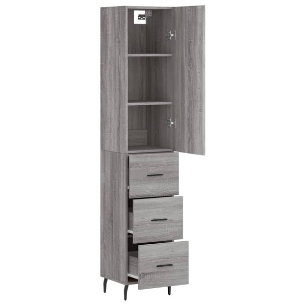 Grauer Schrank 34,5x34x180cm (Holz), Modell Christol