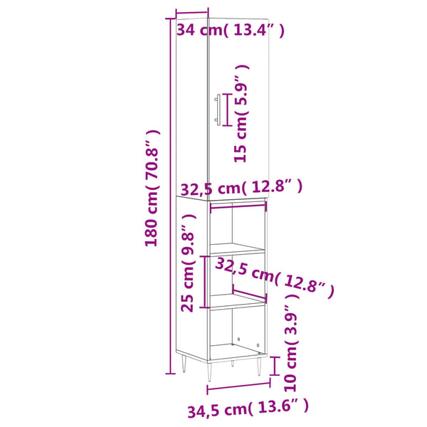 Schrank Fuchs, Rauchereiche, 34,5x34x180cm (Holz)