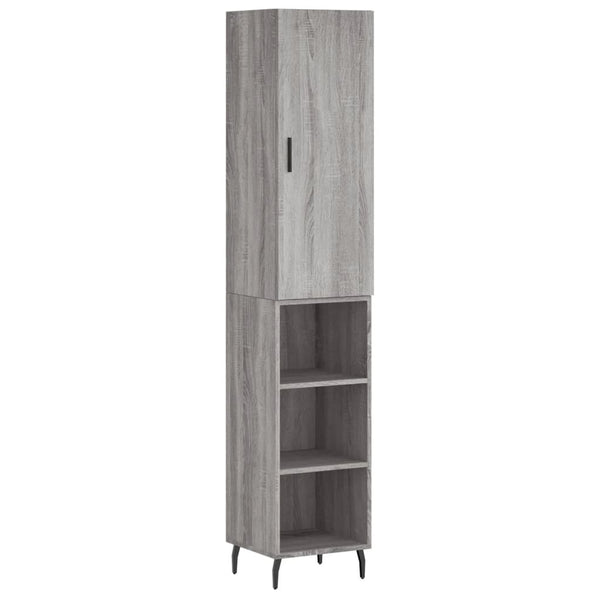 Schrank Christol, grau, 34,5x34x180cm (Holzmaterial)