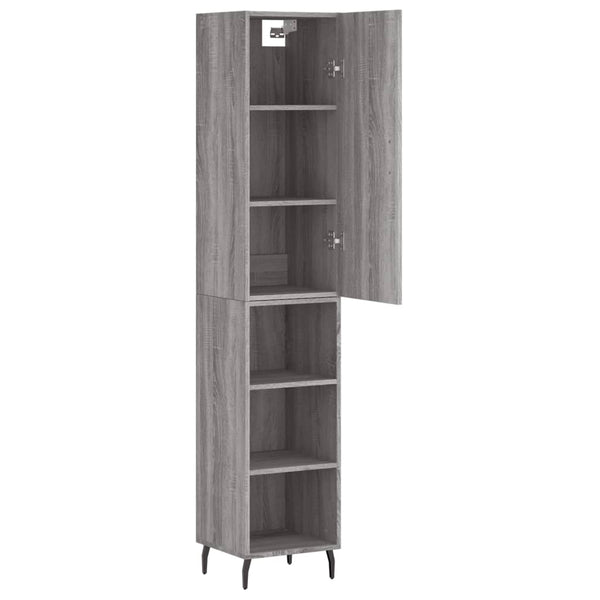 Schrank Christol, grau, 34,5x34x180cm (Holzmaterial)