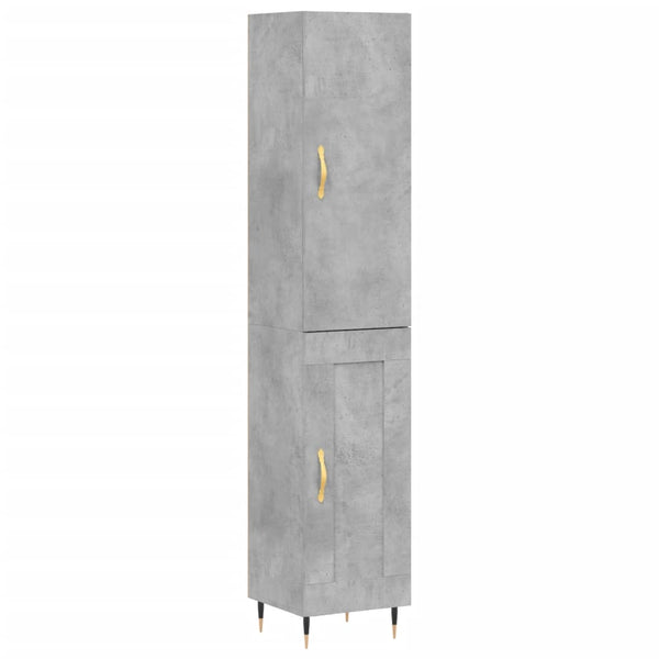 Kaappi Moza, 34,5x34x180cm, betoninharmaa (puinen)