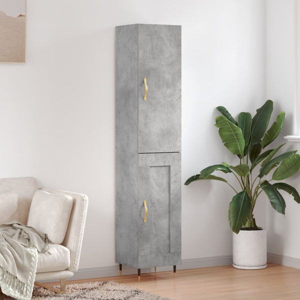 Kaappi Moza, 34,5x34x180cm, betoninharmaa (puinen)