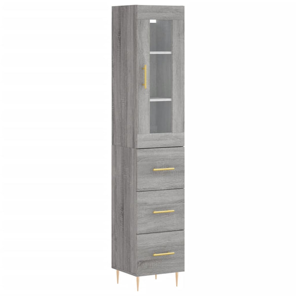 Schrank 34,5x34x180cm Alexoaie (Holz) grau