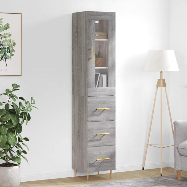 Schrank 34,5x34x180cm Alexoaie (Holz) grau