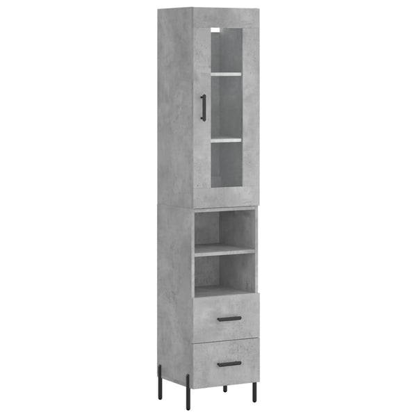 Schrank Titinia Betongrau 34,5x34x180cm (Holz)