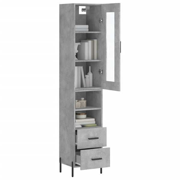 Schrank Titinia Betongrau 34,5x34x180cm (Holz)