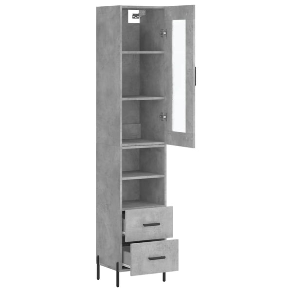 Schrank Titinia Betongrau 34,5x34x180cm (Holz)
