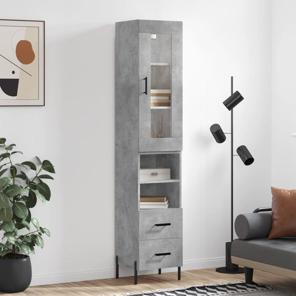 Schrank Titinia Betongrau 34,5x34x180cm (Holz)