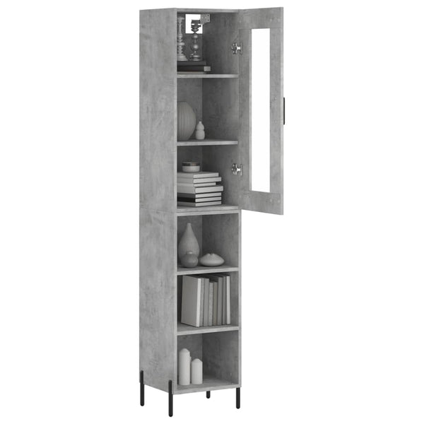 Titinia 34,5x34x180cm (Holz) betongrauer Schrank