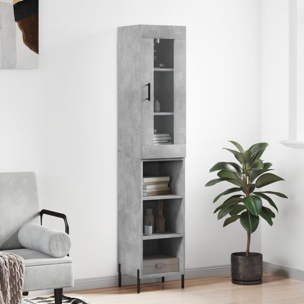 Titinia 34,5x34x180cm (Holz) betongrauer Schrank