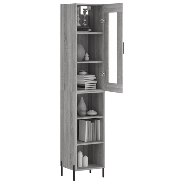 Schrank Titinia grau 34,5x34x180cm (Holz)