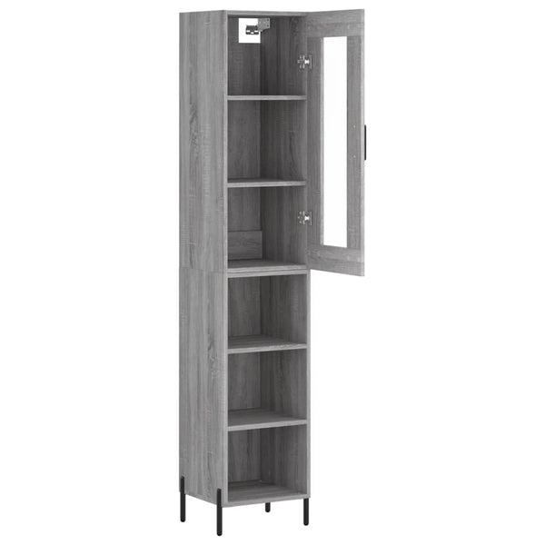 Schrank Titinia grau 34,5x34x180cm (Holz)