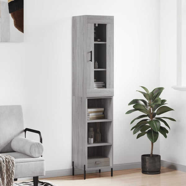 Schrank Titinia grau 34,5x34x180cm (Holz)