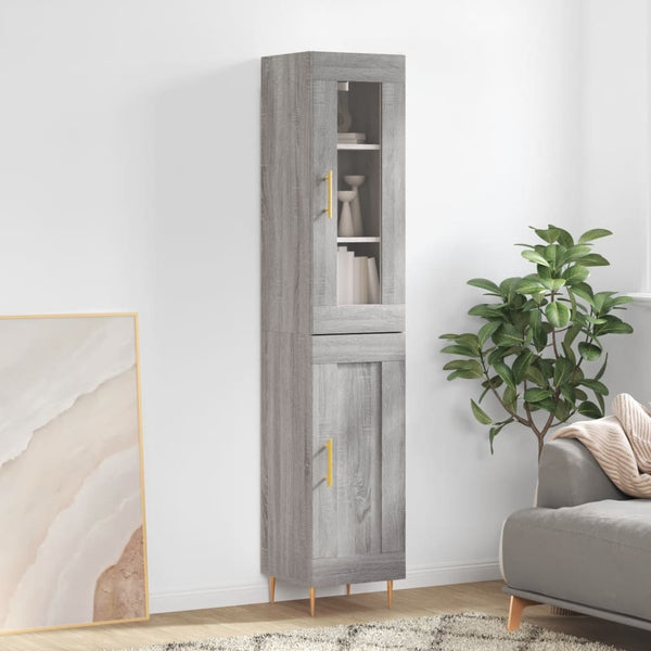 Alexoaie grauer Schrank 34,5x34x180cm (Holz)