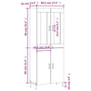 Zlote grauer Schrank 69,5x34x180cm (Holz)