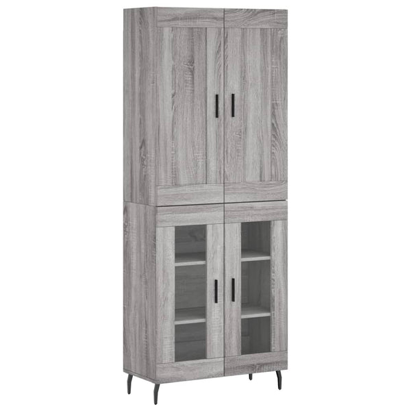 Schrank Dines, grau, Größe 69,5x34x180cm (Holz)