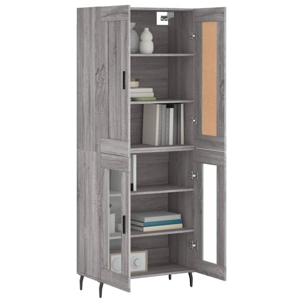 Schrank Dines, grau, Größe 69,5x34x180cm (Holz)