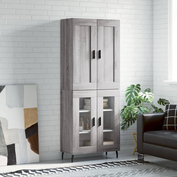 Schrank Dines, grau, Größe 69,5x34x180cm (Holz)