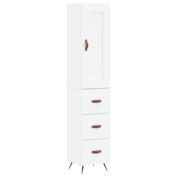 34,5x34x180cm weißer Schrank Wilhelme (Holz)