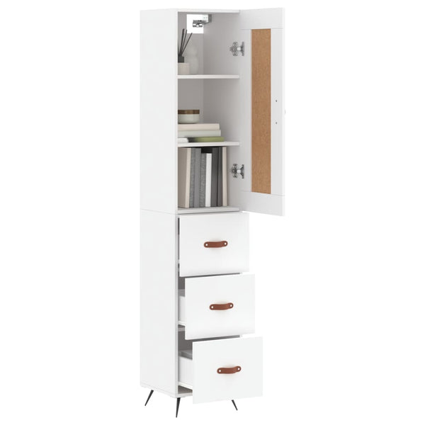 34,5x34x180cm weißer Schrank Wilhelme (Holz)