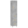 Betongrauer Schrank, Modell Samiza, 34,5x34x180cm (Holz)