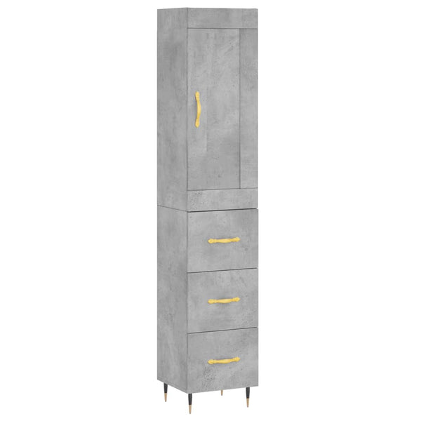 Betongrauer Schrank, Modell Samiza, 34,5x34x180cm (Holz)