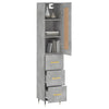 Betongrauer Schrank, Modell Samiza, 34,5x34x180cm (Holz)