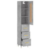 Betongrauer Schrank, Modell Samiza, 34,5x34x180cm (Holz)