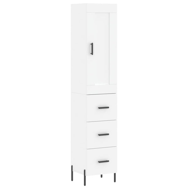 34,5x34x180cm weißer Torma Schrank (Holz)