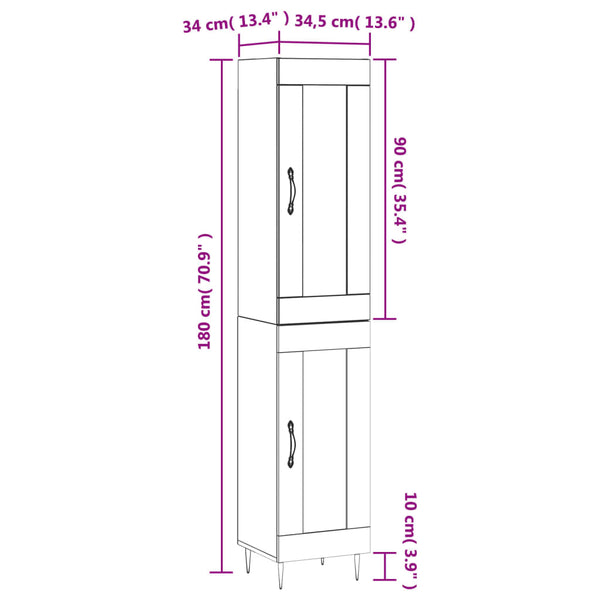 Samiza Schrank, betongrau, 34,5x34x180cm (Holz)