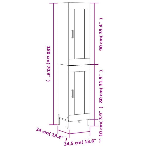 Torma Schrank weiß 34,5x34x180cm (Holz)