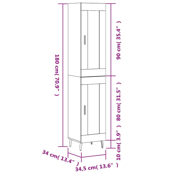 Condilia Schrank weiß 34,5x34x180cm (Holz)
